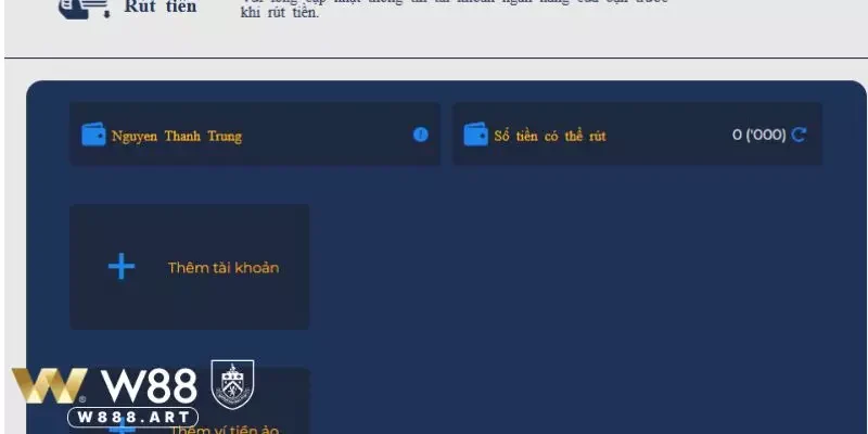 Số dư tối thiểu để thực hiện rút tiền W88